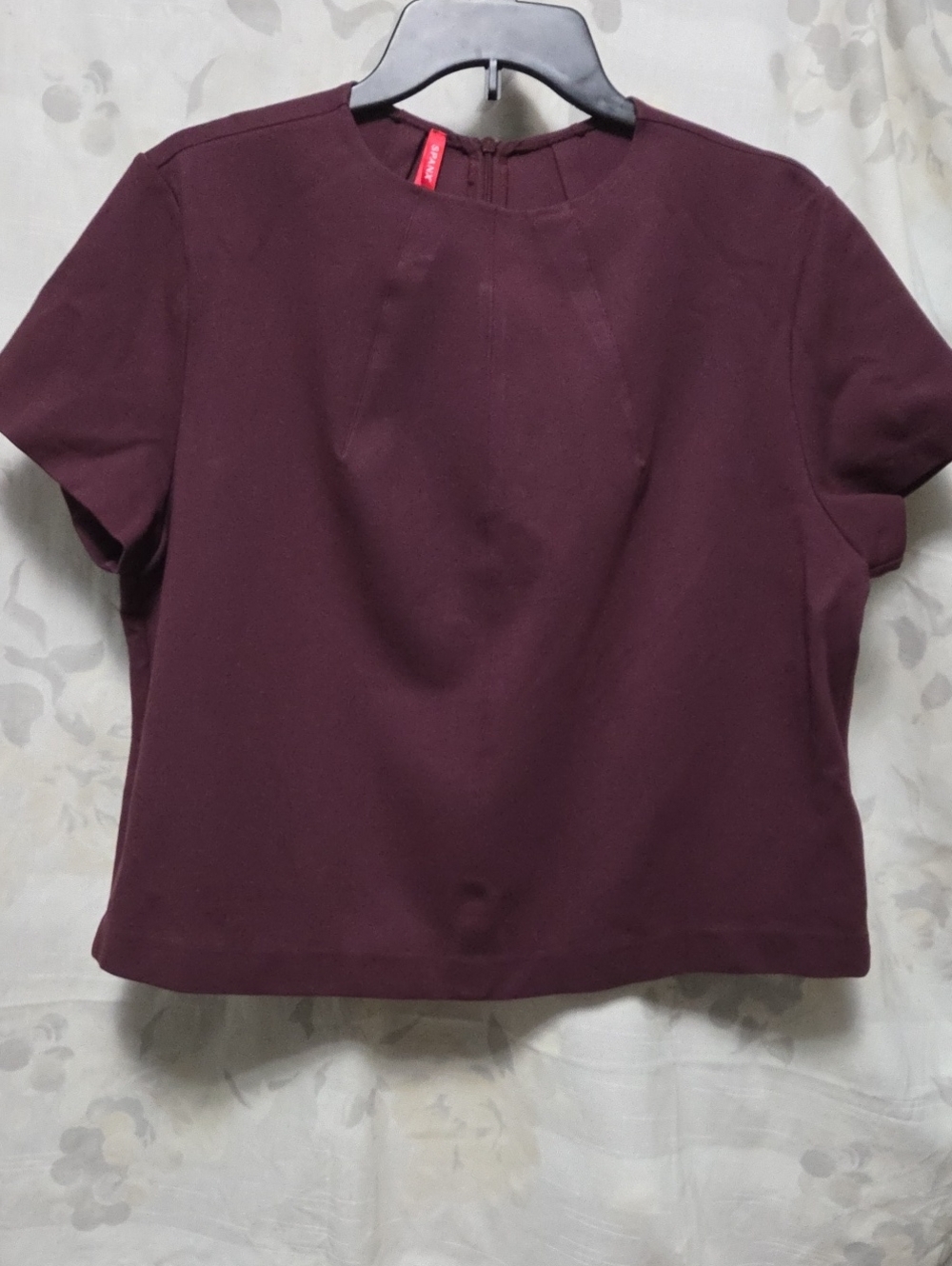 SPANX Short Sleeve Crewneck Top - Burgundy Plum